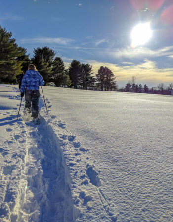 Snowshoeing in deep snow