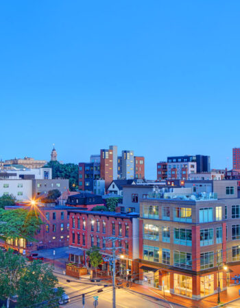 Dusk in a city Portland Maine